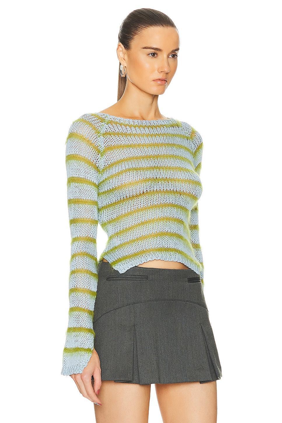 Marni Round Neck Loose Sweater in Mint Product Image