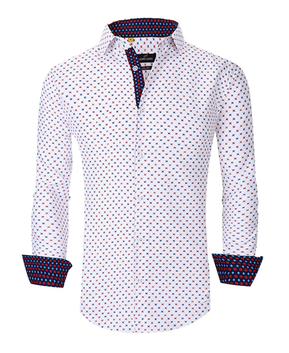 Mens Slim Fit Business Nautical Button Down Dress Shirt Product Image