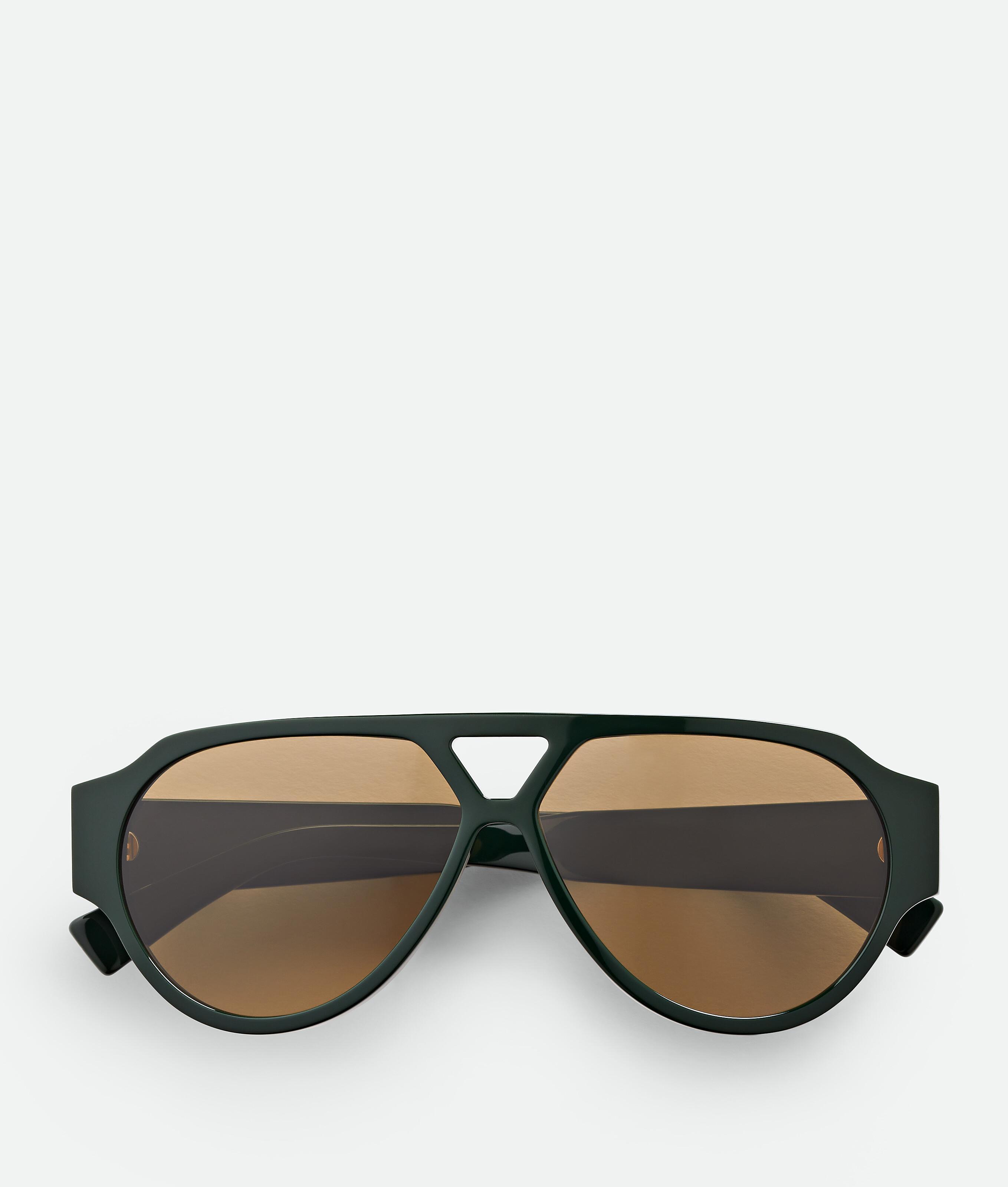 Soft Aviator Sunglasses in Green/brown Product Image