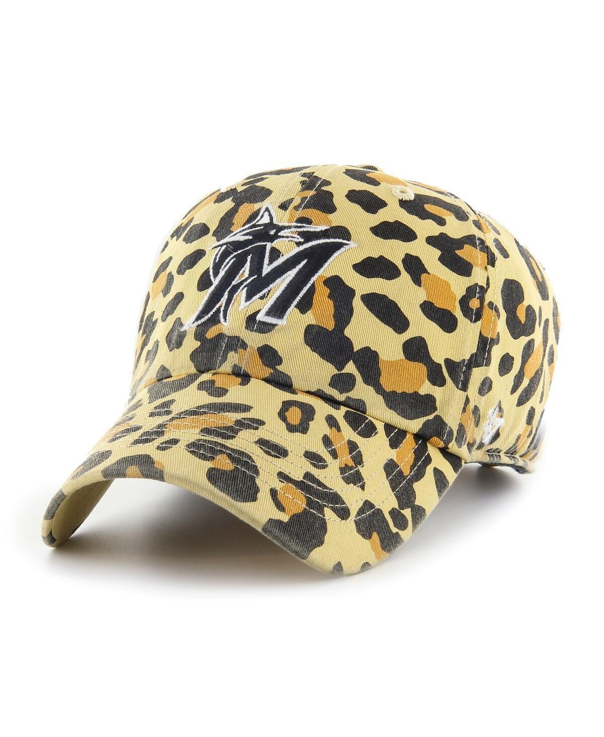 Womens 47 Miami Marlins Tan Cheetah Clean Up Adjustable Hat Product Image