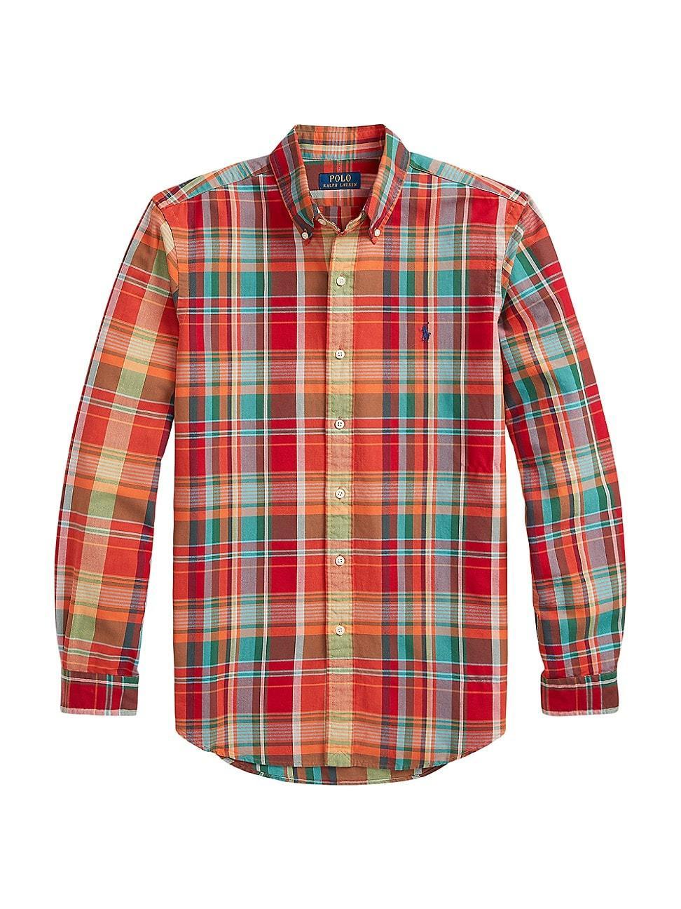 Mens Classic Plaid Oxford Sport Shirt Product Image