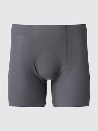 Mens Airism Ultra Seamless Anti-Odor Mesh Boxer Brief Dark Gray Medium UNIQLO US Product Image