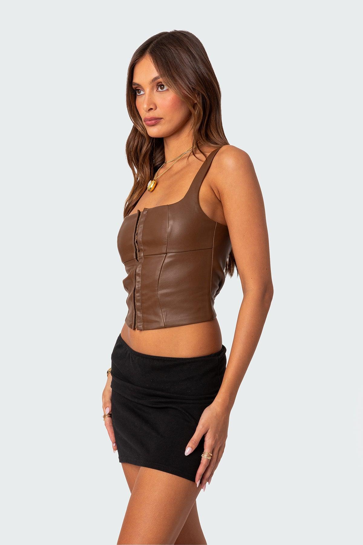 Simone Faux Leather Corset Product Image