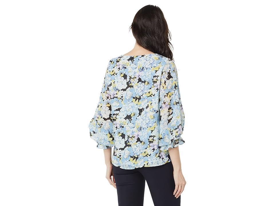 Vince Camuto V-Neck Balloon Sleeve Blouse (Sea Breeze) Women's Clothing Product Image