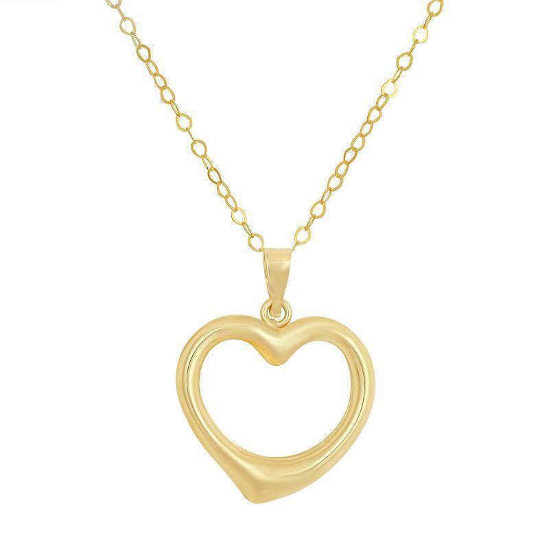 Taylor Grace 10k Gold Open Heart Pendant Necklace, Womens Product Image