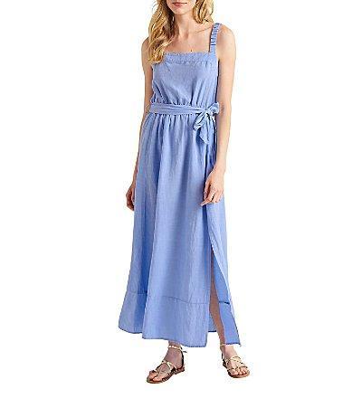 Splendid Jubi Tie Waist Linen Blend Maxi Dress Product Image