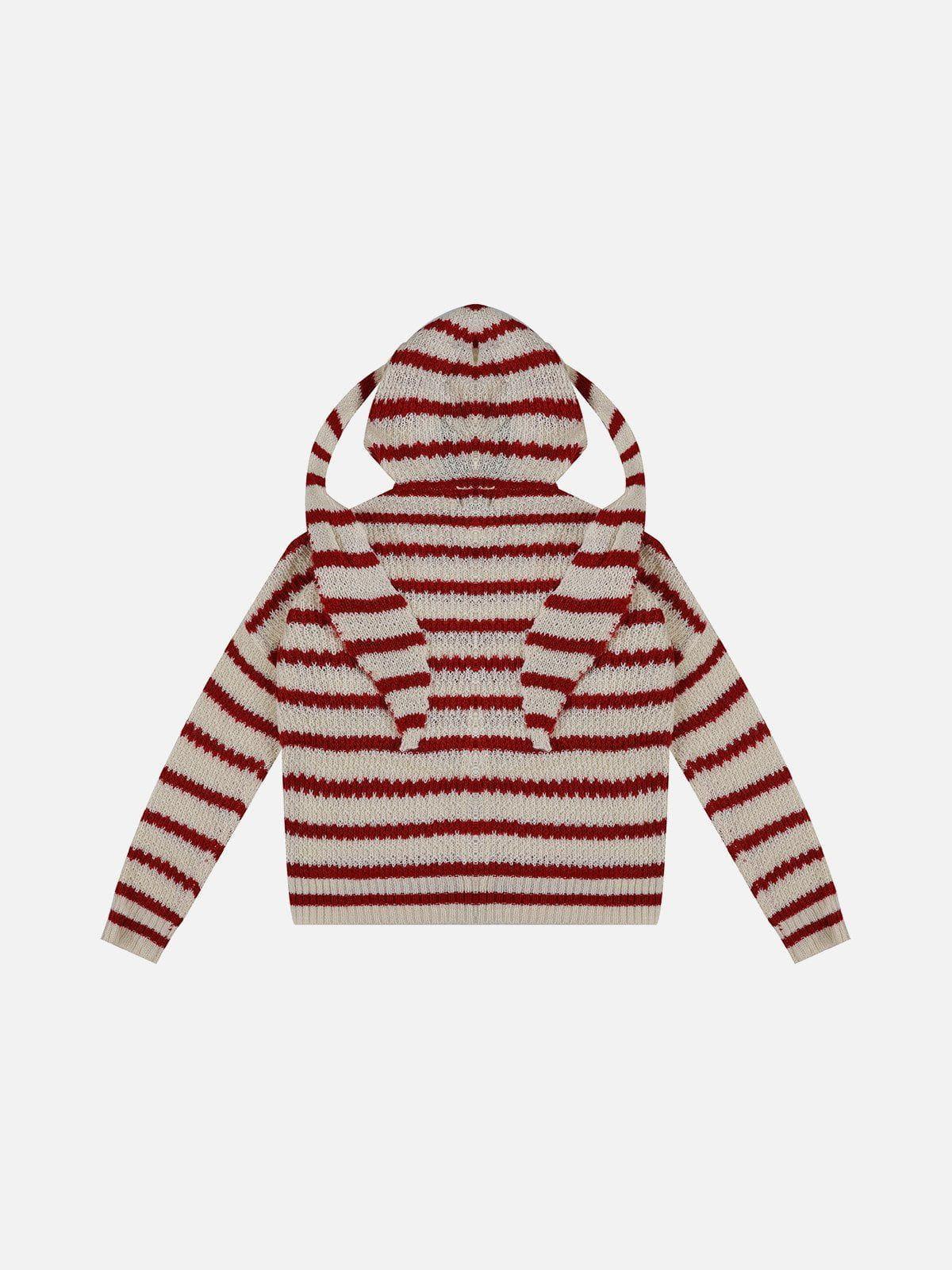 Aelfric Eden Vintage Stripe Knit Zip Up Hoodie Female Product Image