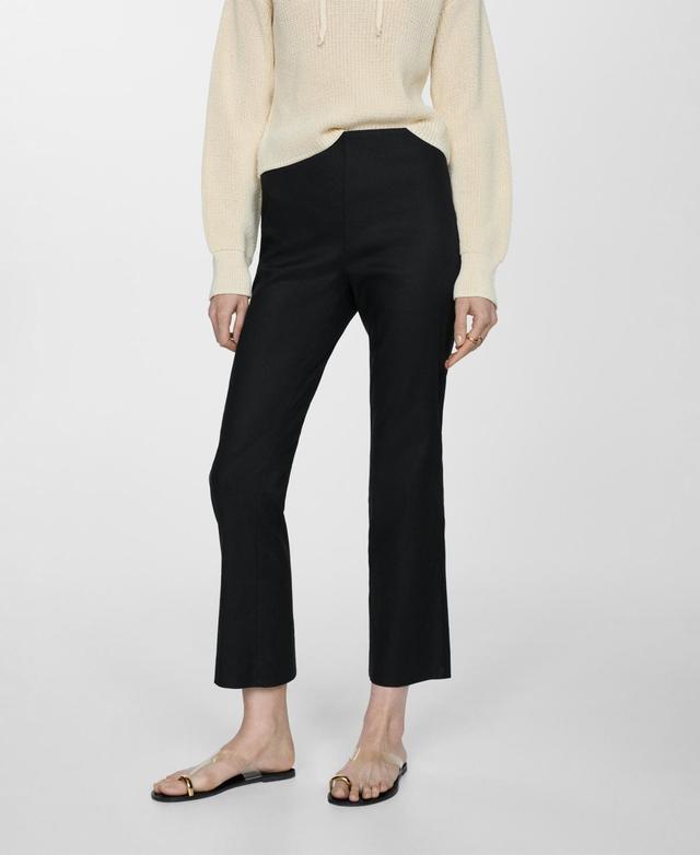 Women's Linen Flare Trousers Product Image