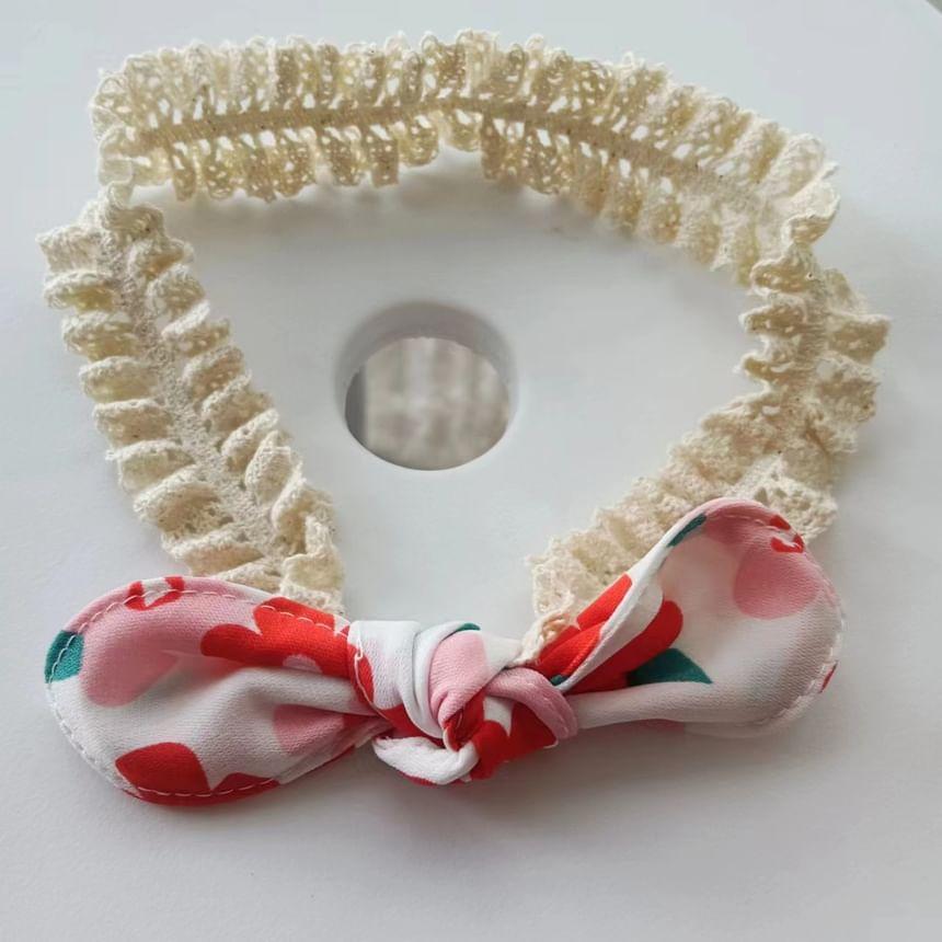 Floral Bow Lace Headband Product Image