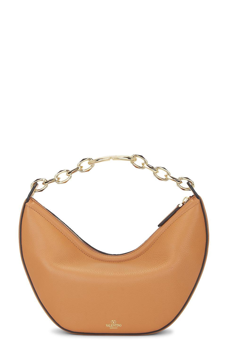 Womens Small VLogo Moon Hobo Bag In Leather With Chain Product Image