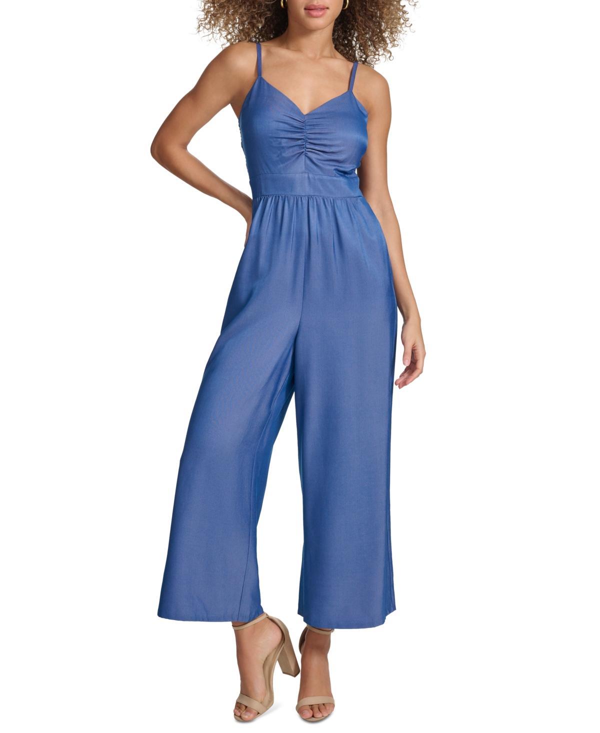 Women's Chambray Ruched Jumpsuit Product Image