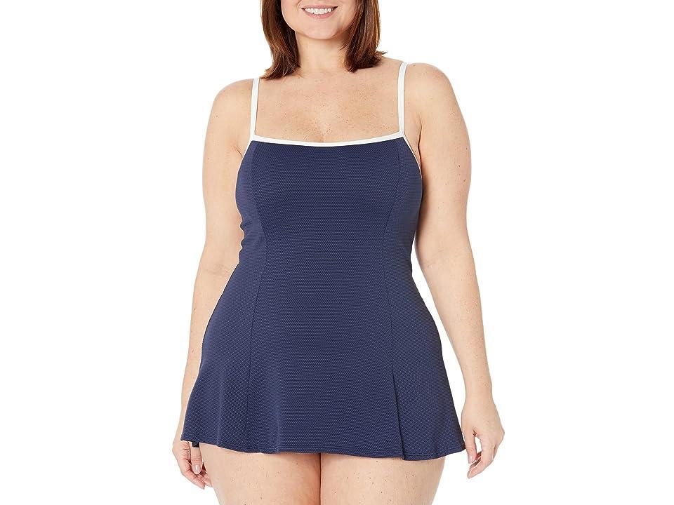 BEACH HOUSE Solid Pique Liza Swimdress with Underwire and Binding (Admiral) Women's Swimsuits One Piece Product Image