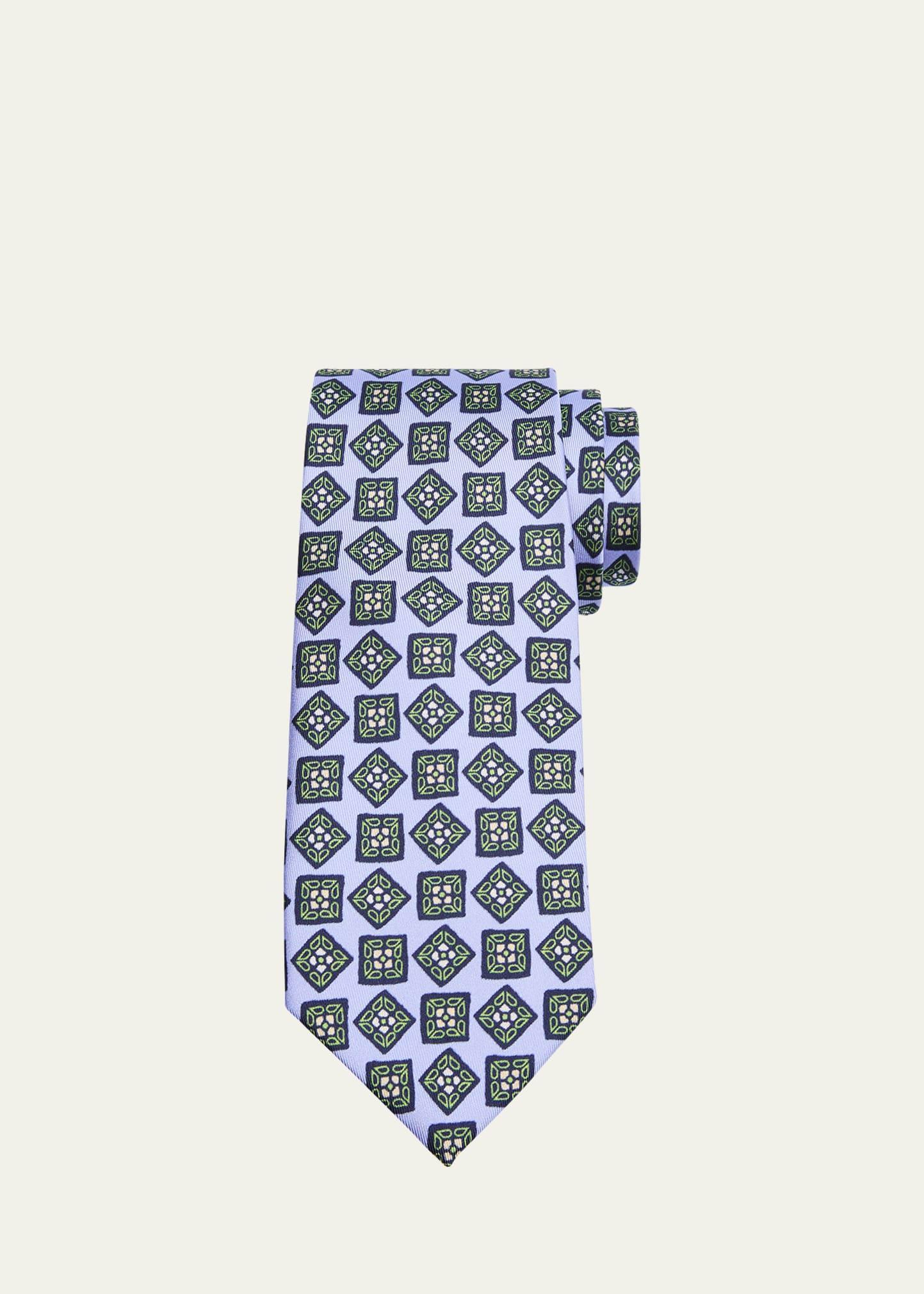 Mens Silk Medallion-Print Tie Product Image