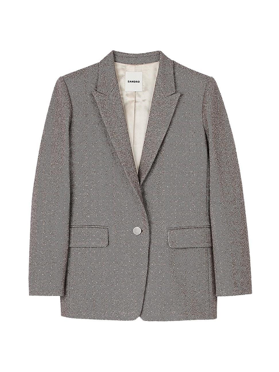 Womens Herringbone Suit Jacket Product Image