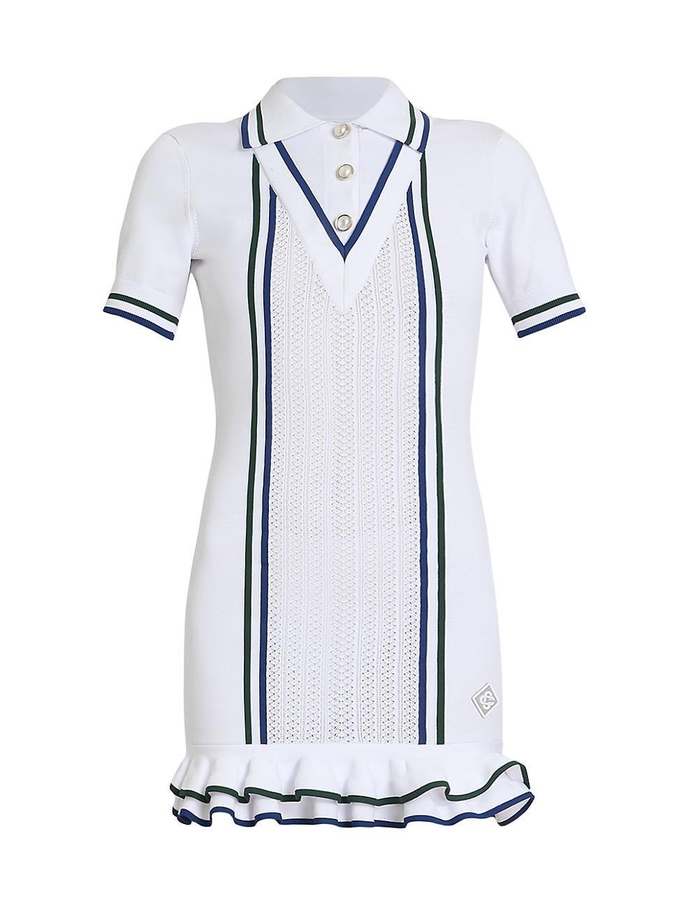 Womens Pointelle Tennis Polo Minidress Product Image