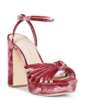 Womens Rivka Crushed Velvet Platform Sandals Product Image