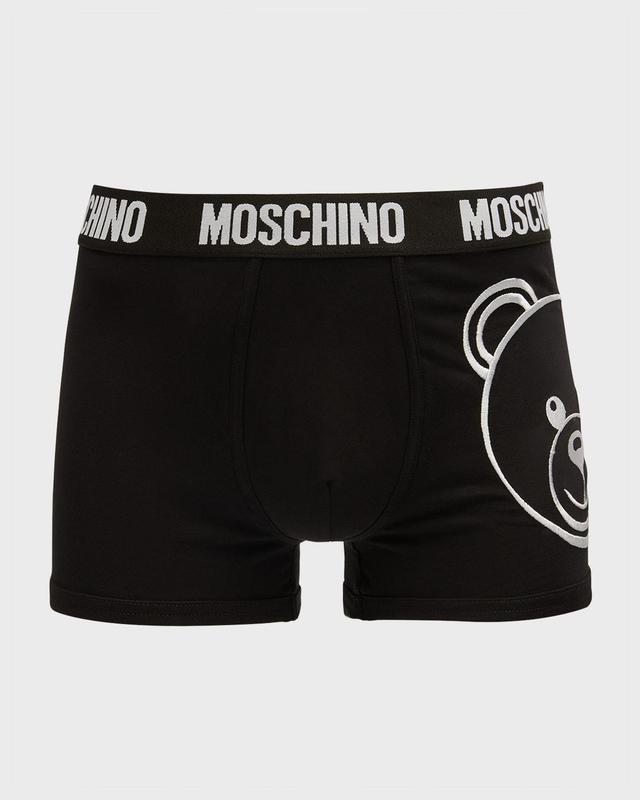 Moschino Men's Bear Logo Boxer Briefs - Size: MEDIUM - BLACK Product Image