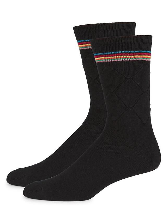 Mens 2-Pack Striped Cotton-Blend Socks Product Image