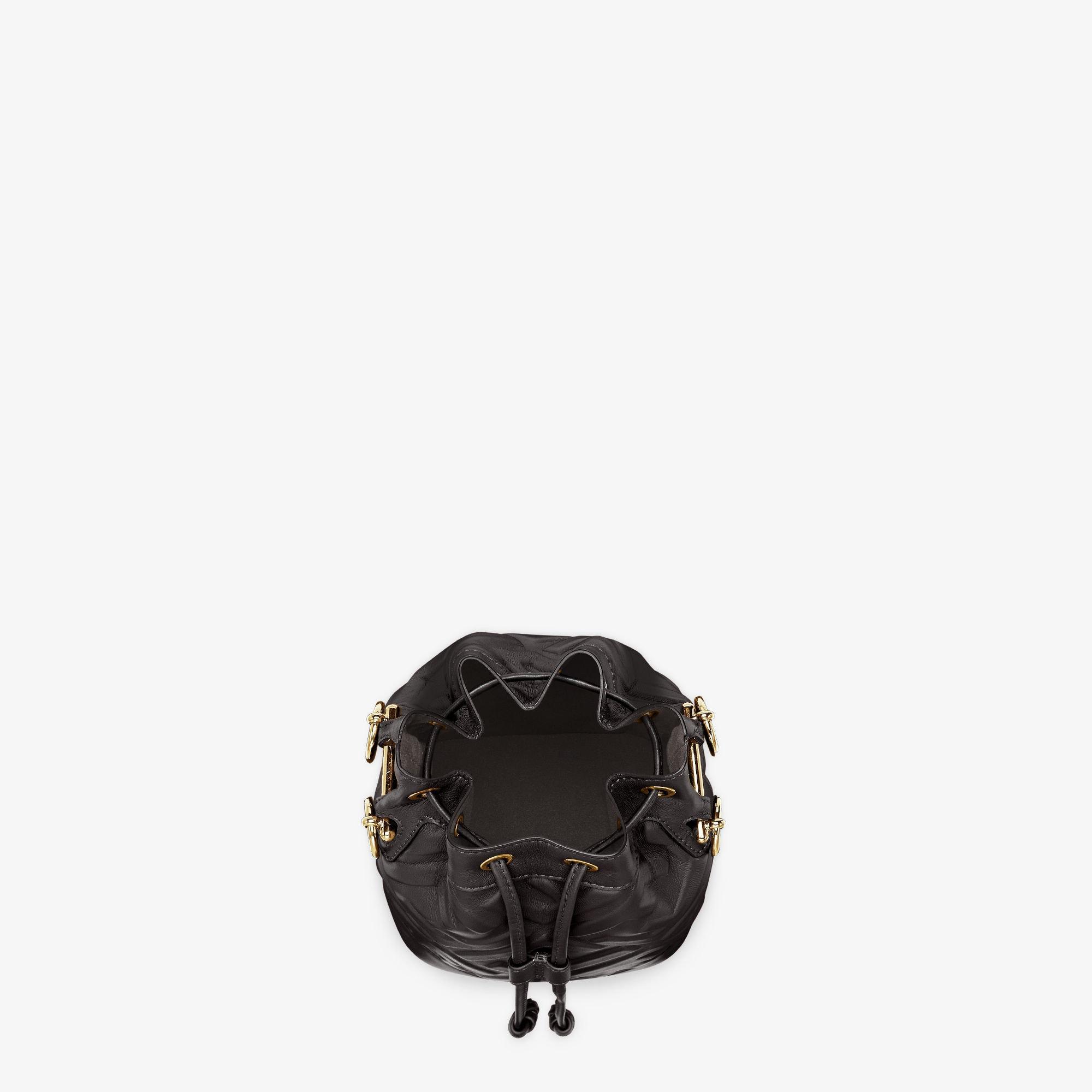 Mon TresorBlack leather mini-bag with FF motif Product Image