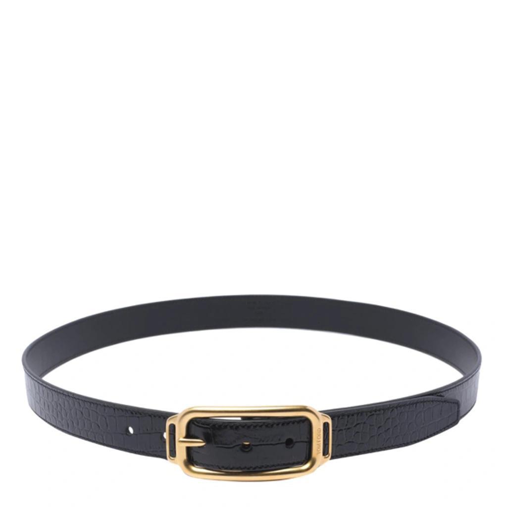 Embossed Buckle Belt In Black Product Image