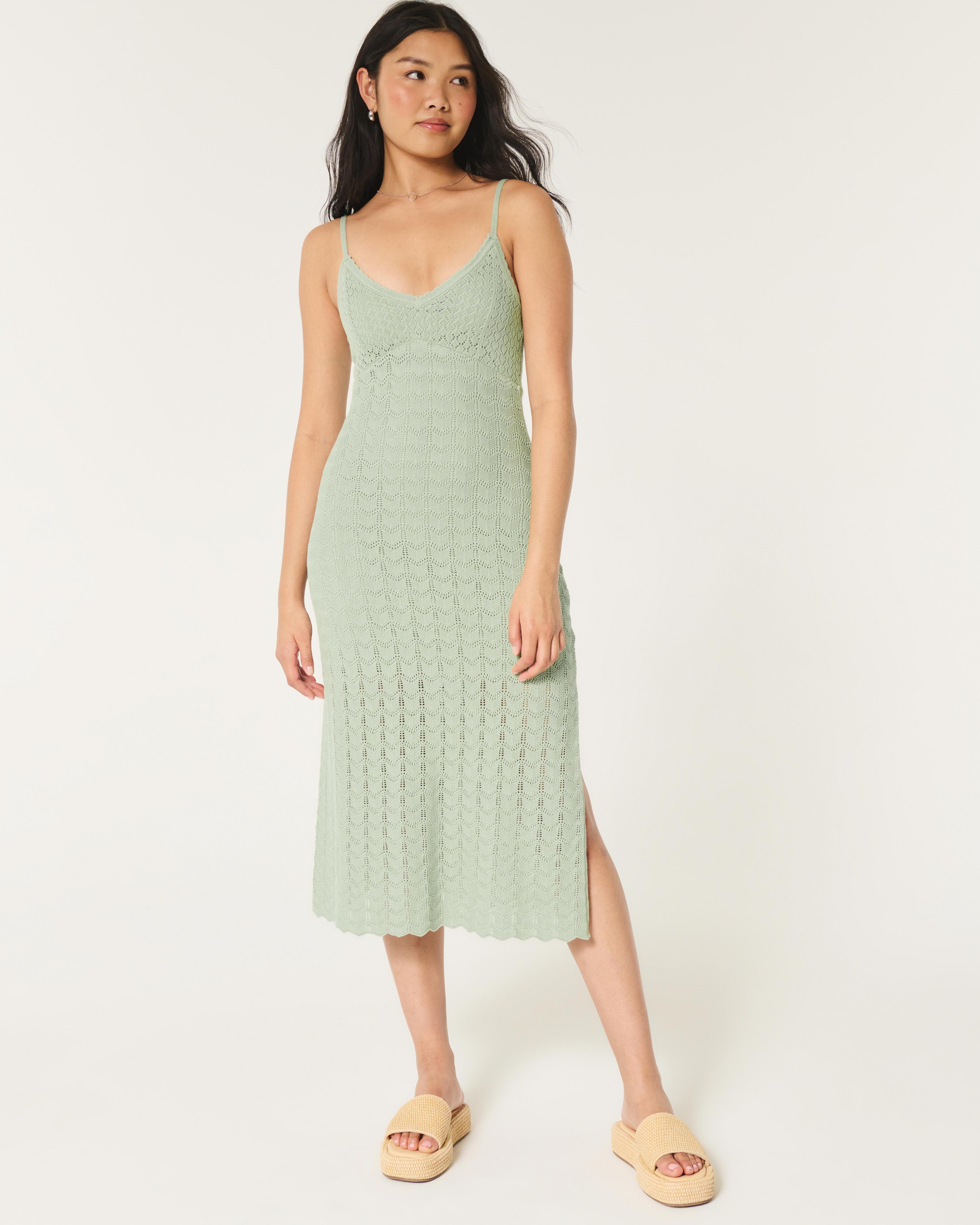 Crochet-Style Midi Dress Product Image