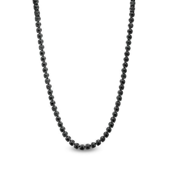 Men's 10 CT. T.w. Black Enhanced Diamond Tennis Necklace in Sterling Silver with Black Rhodium - 20" Product Image