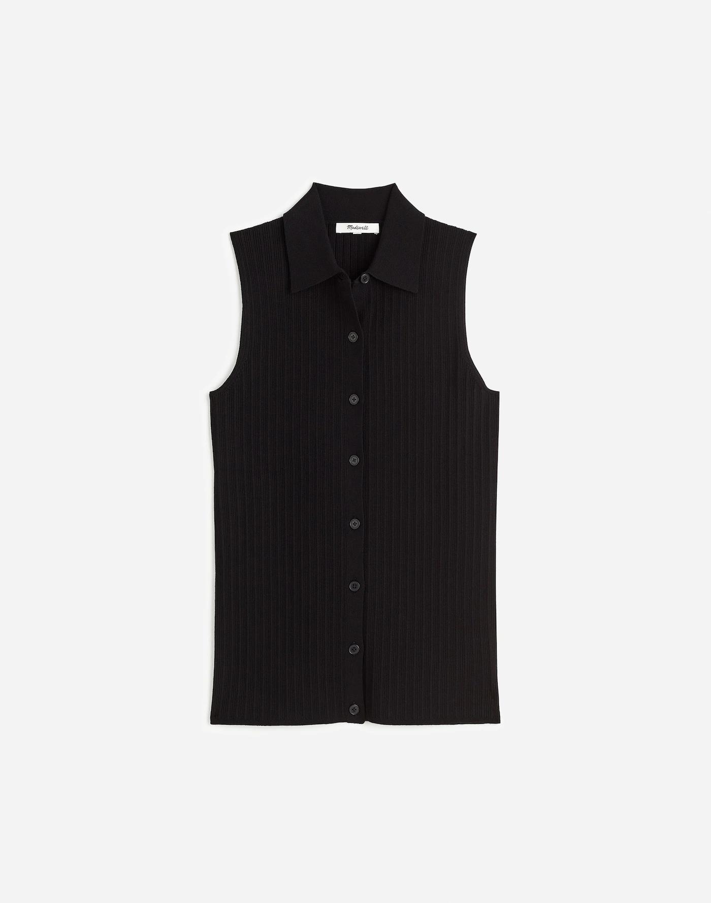 The Signature Knit Button-Front Vest Product Image