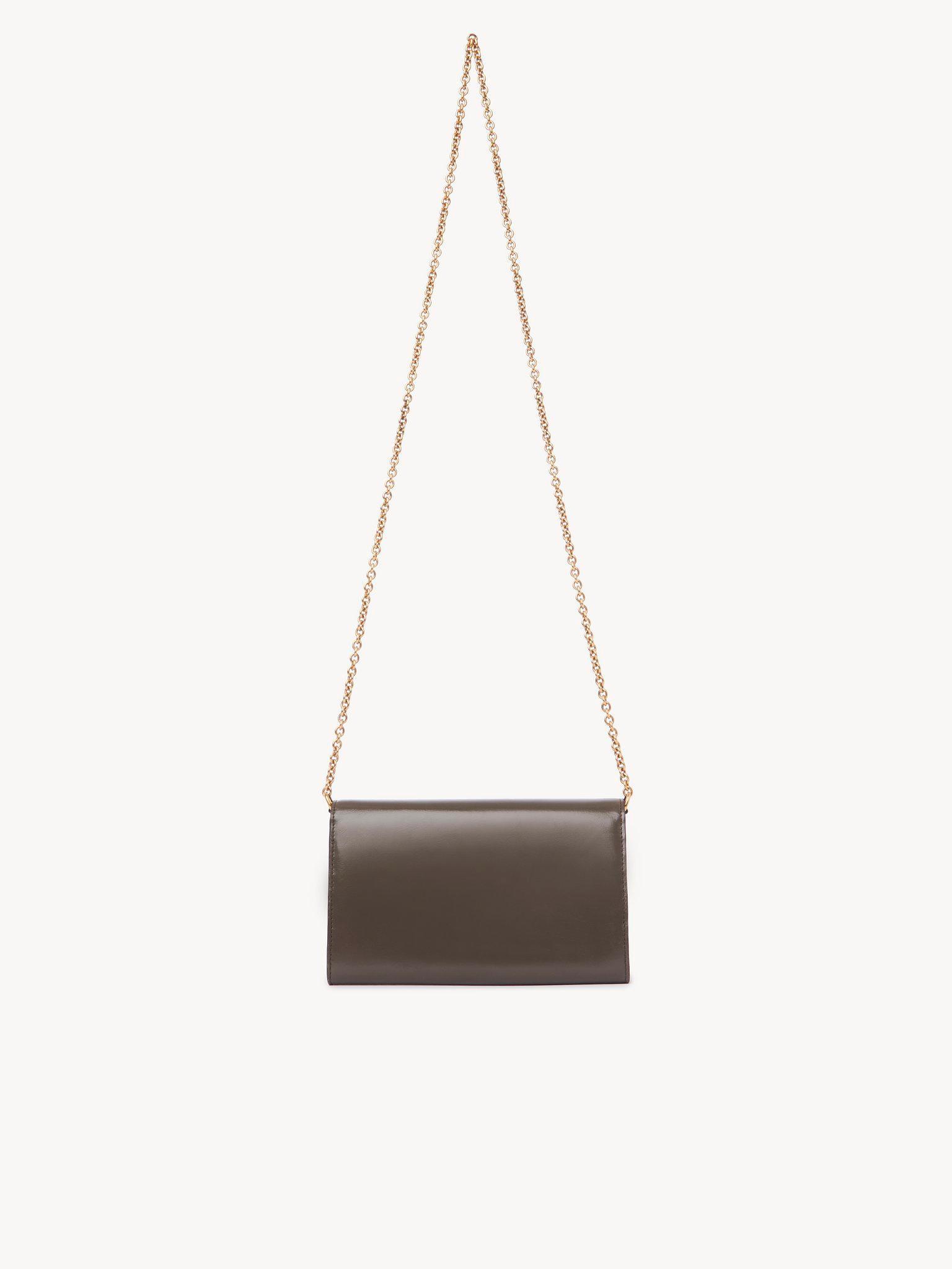 Chloé Iconic flap wallet on chain in shiny leather Product Image