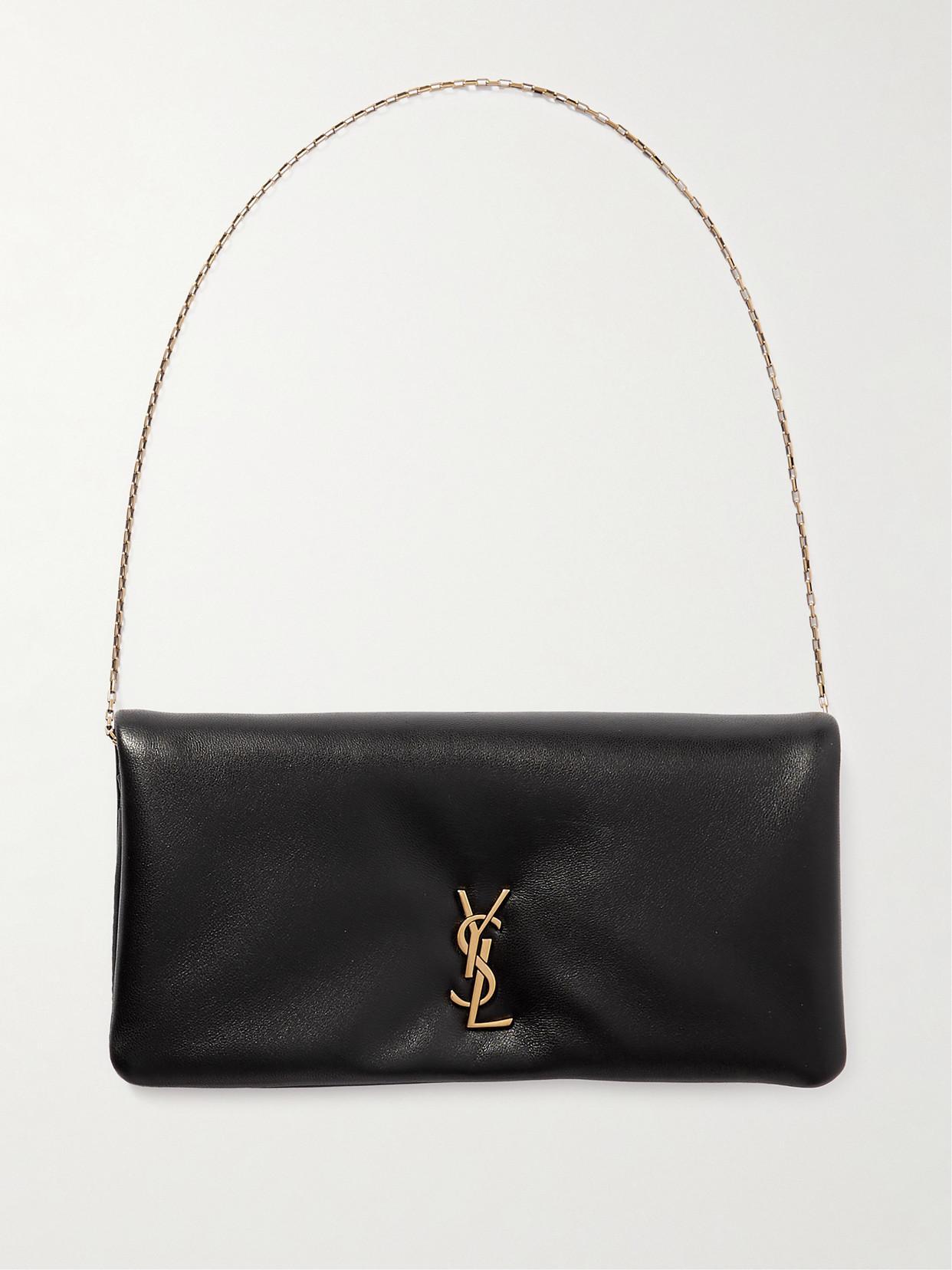 SAINT LAURENT Calypso Mini Padded Textured-leather Shoulder Bag In Black Product Image