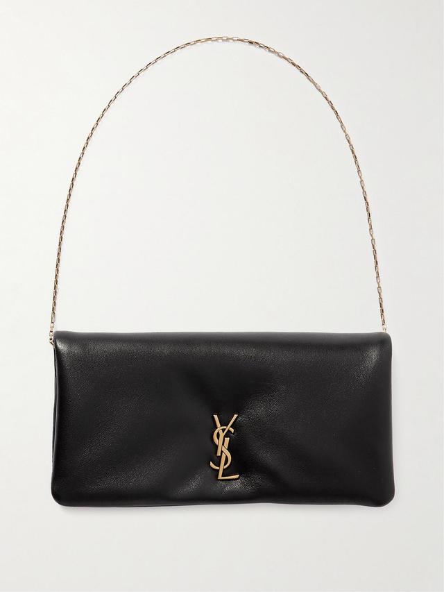 SAINT LAURENT Calypso Mini Padded Textured-leather Shoulder Bag In Black Product Image