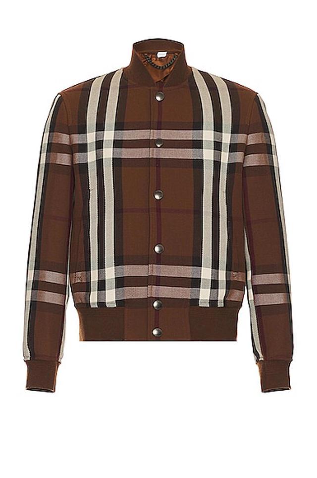 Landon Bomber Jacket In Dark Birch Brown Chk Product Image