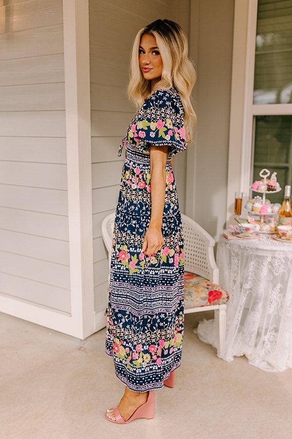 St. Tropez Stroll Floral Midi in Navy Product Image