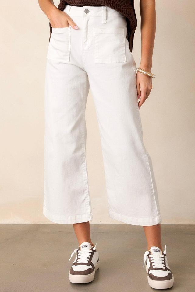 Urban Oasis White Cropped Flare Jeans Product Image