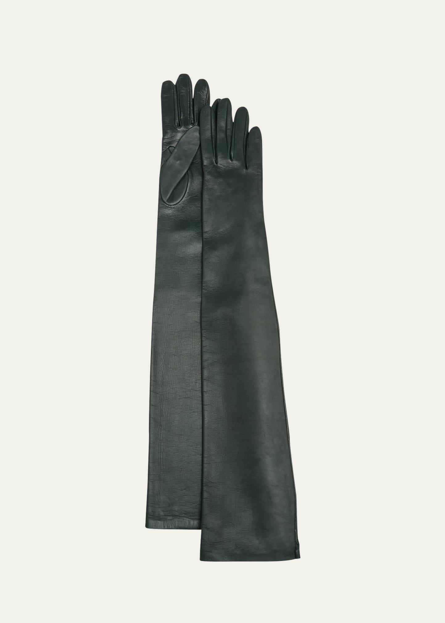 The Row - Women's Simon Leather Gloves - Black - M - Moda Operandi Product Image