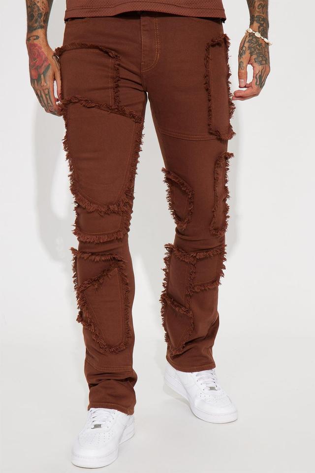 Unravel Stacked Skinny Flare Jeans - Brown Product Image