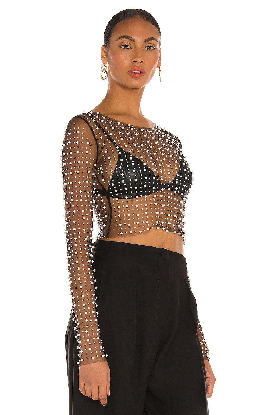 Look and Glisten Pearl Mesh Top Beach Bunny Product Image