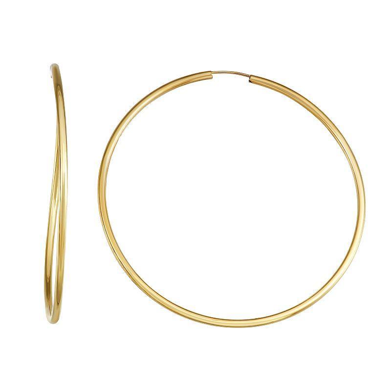 Forever 14K Yellow Gold Endless Hoop Earrings, Womens, 14k Gold Product Image