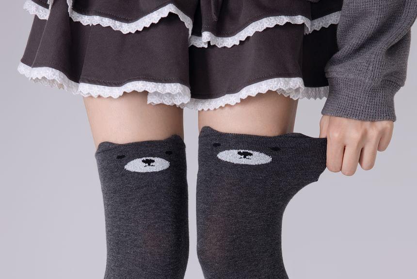 Cartoon Print Over-the-Knee Socks Product Image