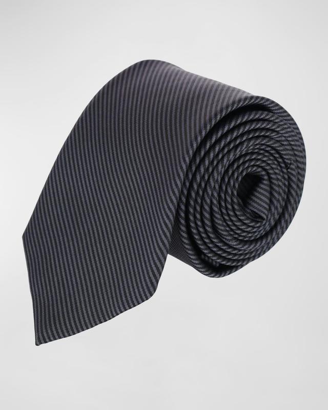 Trafalgar Mens Leyton Diagonal Lined Tone on Tone Silk Necktie Product Image