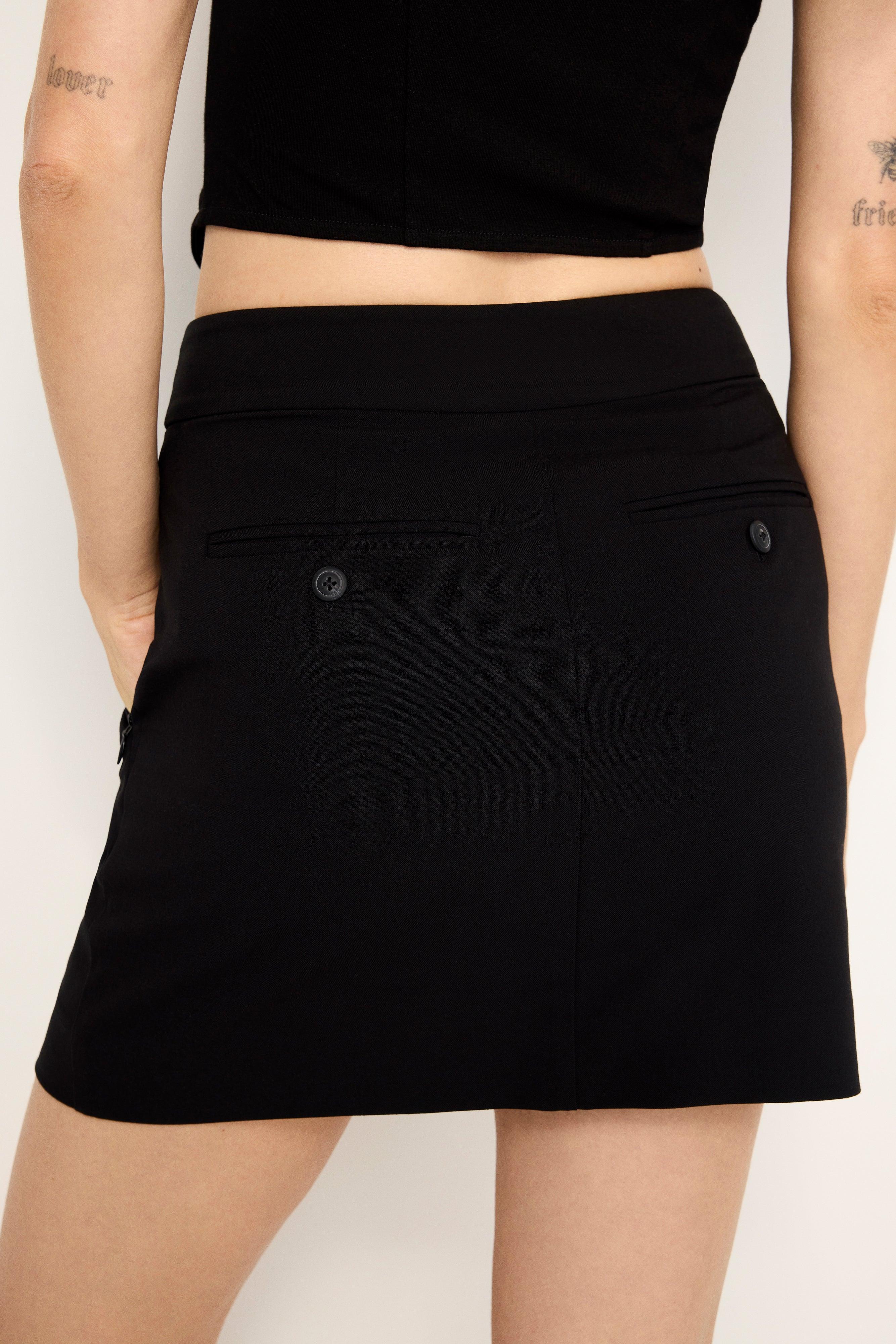 ESSENTIAL SUITING MINI SKIRT | BLACK001 Product Image