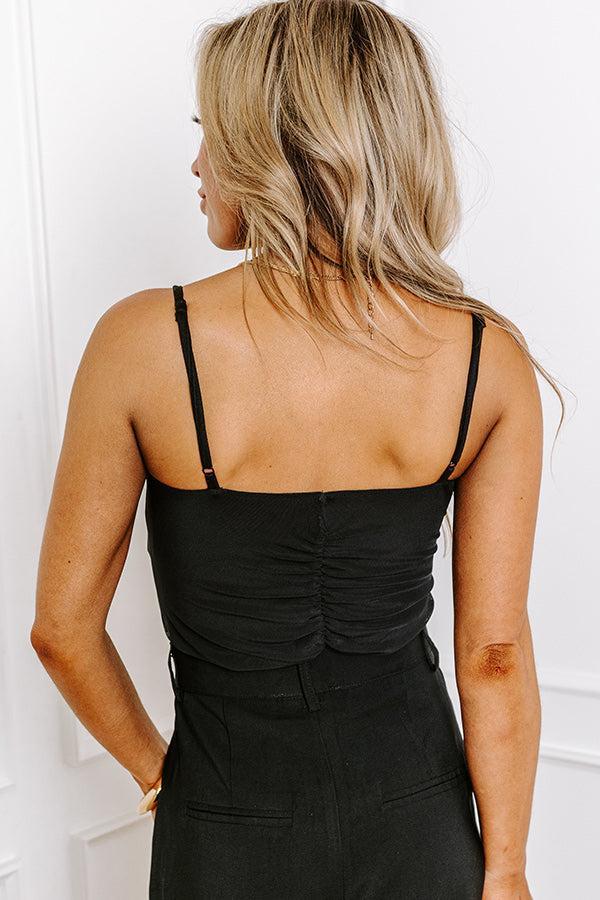 Luxe Lady Ruched Bodysuit In Black Product Image