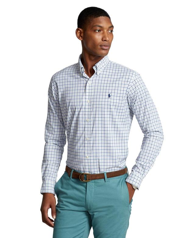 Polo Ralph Lauren Mens Classic-Fit Plaid Performance Shirt - Grey Product Image