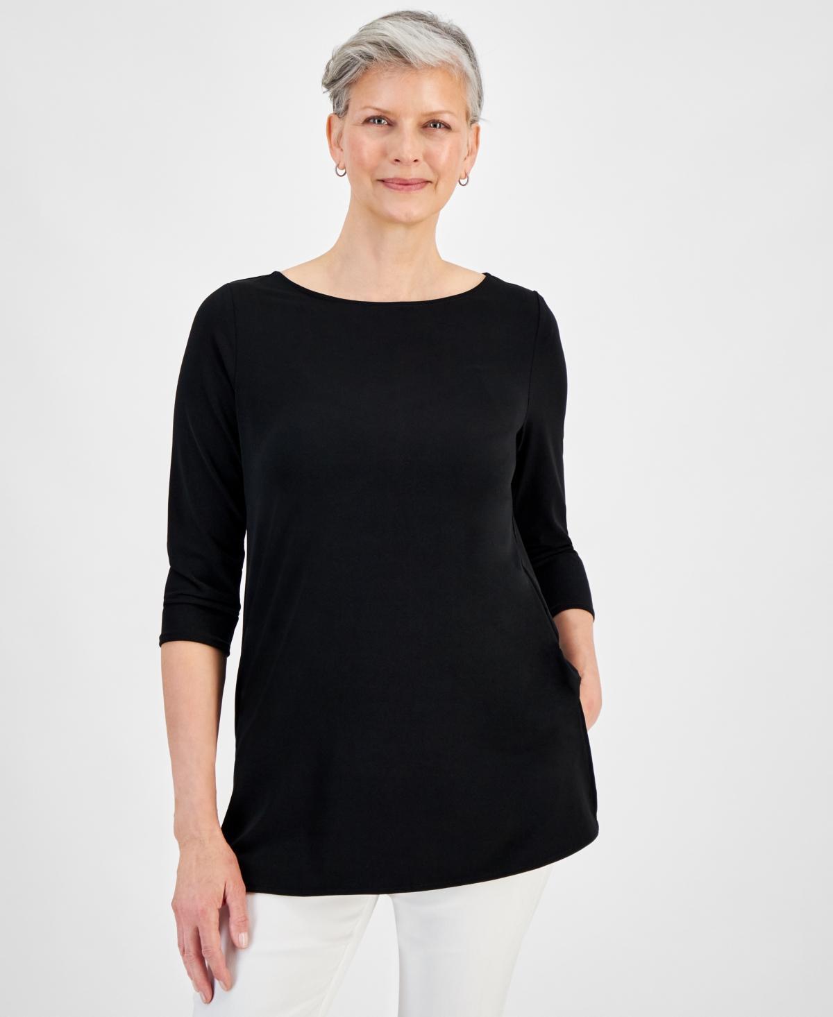 Jm Collection Womens Boat-Neck 3/4-Sleeve Top, Created for Macys Product Image