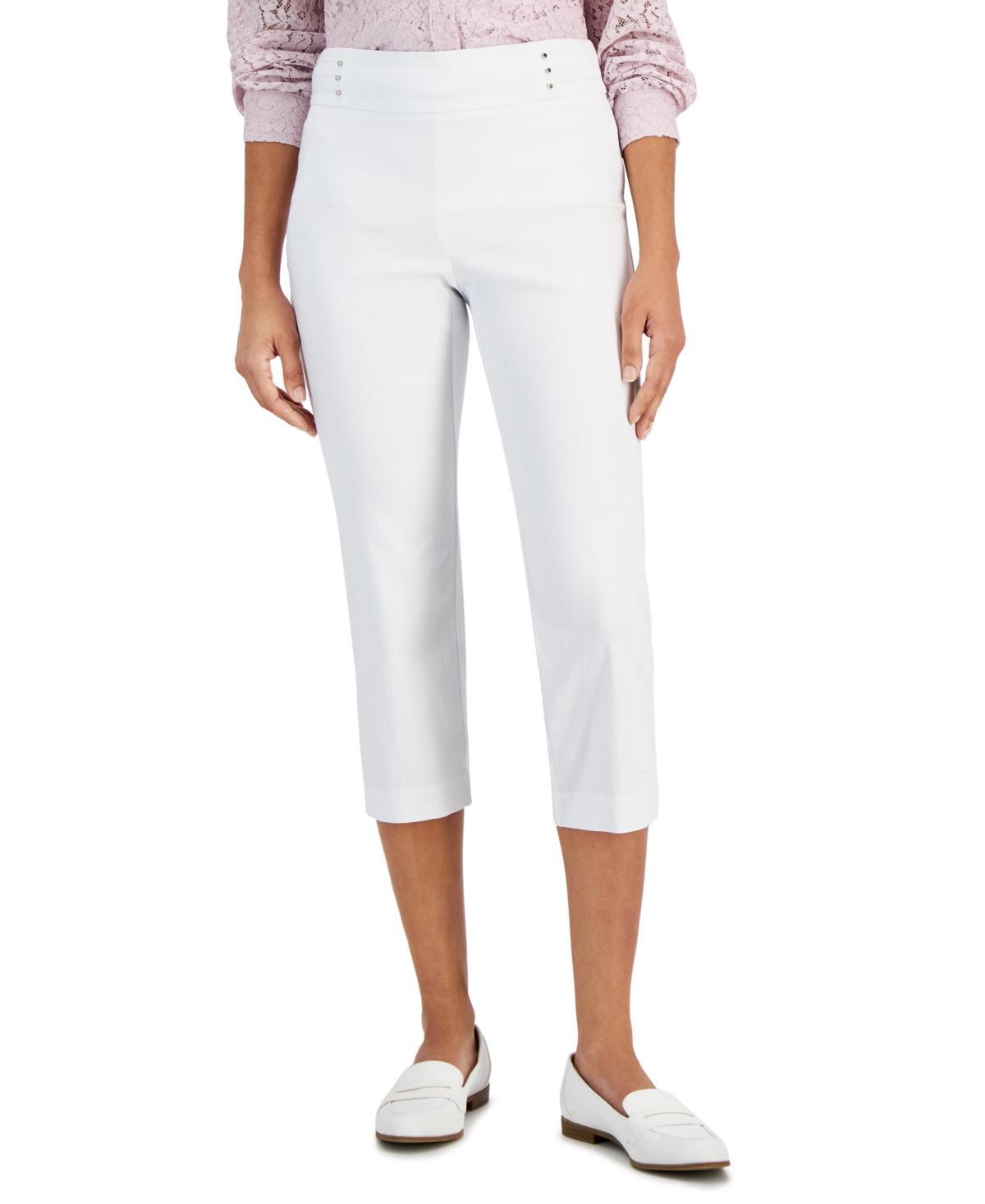 Women's Pull On Slim-Fit Rivet Detail Cropped Pants, Created for Macy's Product Image