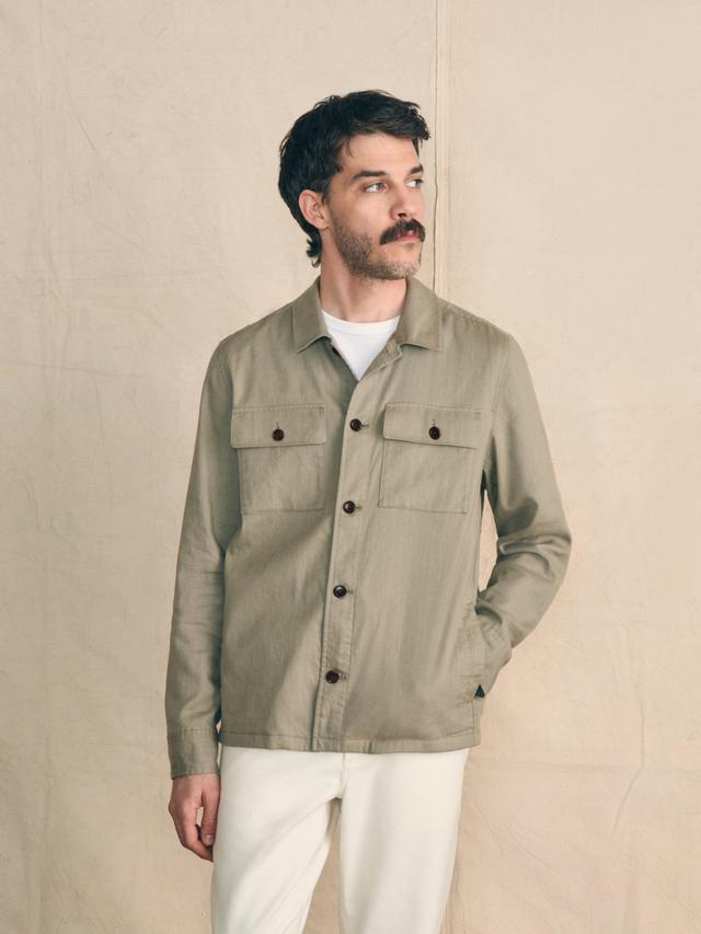 Movement™ Flex Linen Shirt Jacket - Olive Isle Product Image