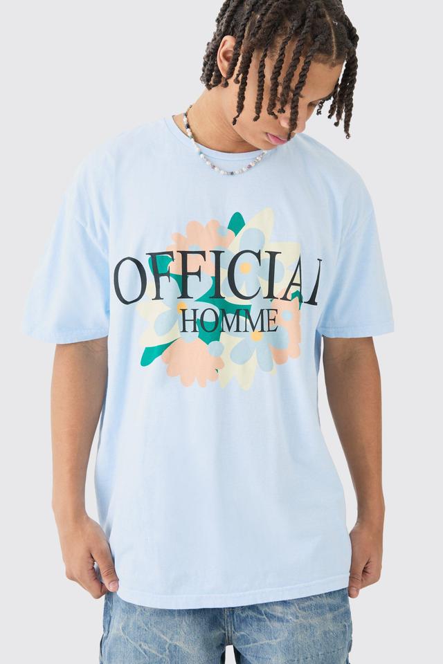 Oversized Official Floral Wash T-shirt | boohooMAN USA Product Image