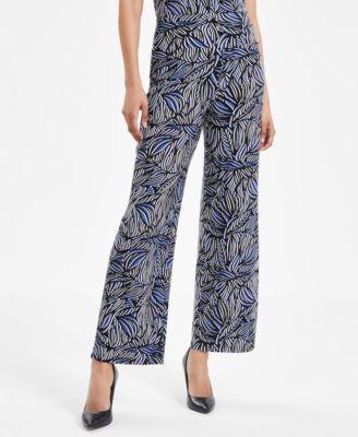 Petite Printed High Rise Pull-On Ankle Pants Product Image