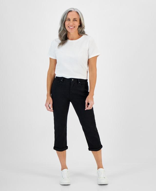 Style & Co Petite Mid-Rise Curvy Roll-Cuff Capri Jeans, Created for Macys Product Image