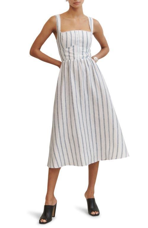 Petites Tagliatelle Linen Dress In Harbor Stripe Product Image