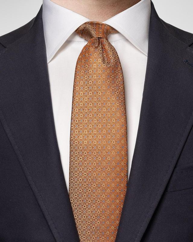 Mens Geometric Woven Silk Tie Product Image